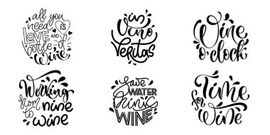 Şarap vektörü el yazısı..