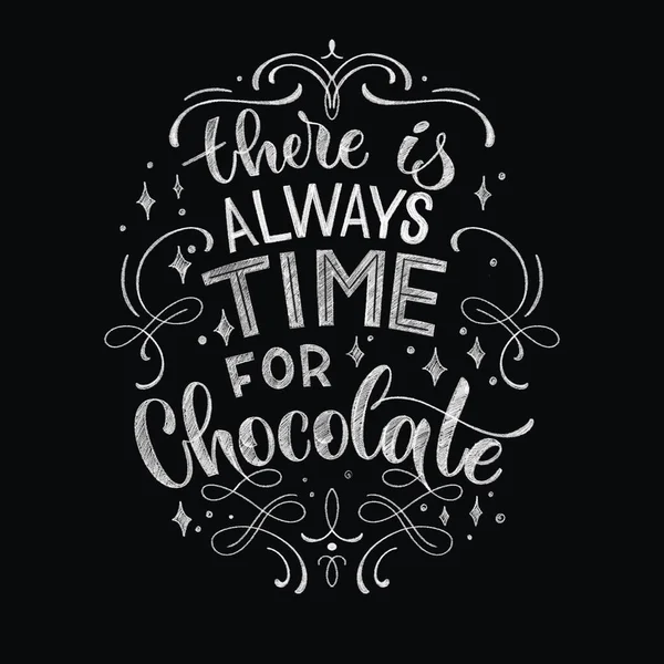 Chocolate hand lettering chalk quotes. — Stock Photo, Image