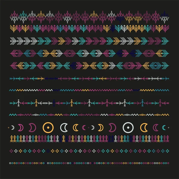 Ethnic line ornaments. Tribal design — Stock Vector