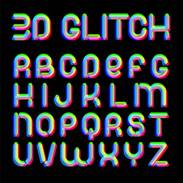 3d Glitch effect font. — 스톡 벡터