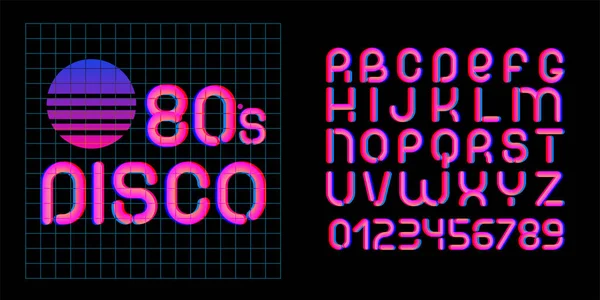 Alphabet vectoriel dans un style futuriste rétro. — Image vectorielle