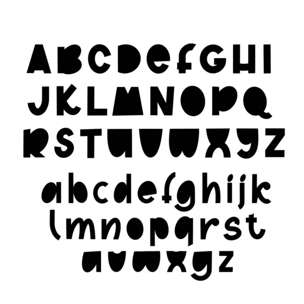 Alfabet gambar tangan dalam gaya Skandinavia - Stok Vektor