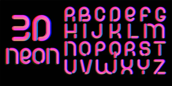 3d Glitch effect font. — 스톡 벡터