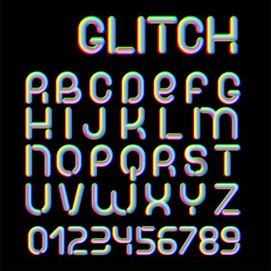 3d Arıza efekti yazı tipi.