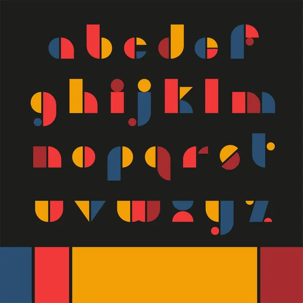 Conjunto de letras y números Bauhaus. — Vector de stock