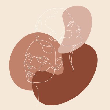 Modern soyut kadın yüzleri