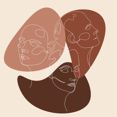 Modern soyut kadın yüzleri