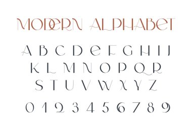 Modern sans serif zarafet yazı tipi.