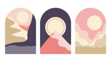 Çöl soyut boho manzarası