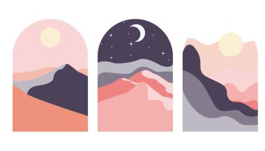 Çöl soyut boho manzarası