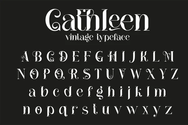 Ročník dekorativní písmo - Cathleen. — Stockový vektor
