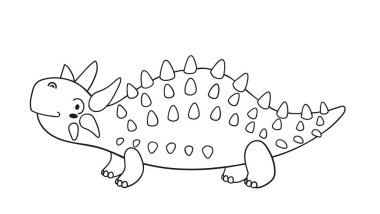 Çocuklar için sevimli bir karikatür dinozor karakteri