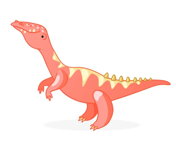 Lindo dinosaurio ilustración vector de dibujos animados. — Archivo Imágenes Vectoriales