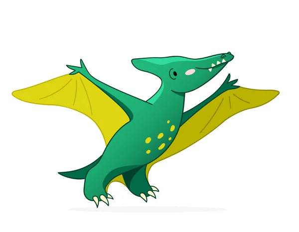 Roztomilý dinosaurus kreslený vektor ilustrace. — Stockový vektor