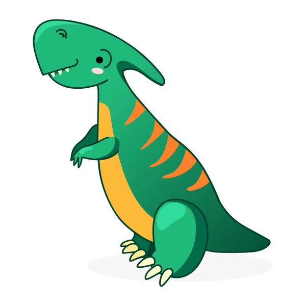 Lindo dinosaurio ilustración vector de dibujos animados. — Vector de stock