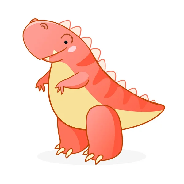 Lindo dinosaurio ilustración vector de dibujos animados. — Archivo Imágenes Vectoriales