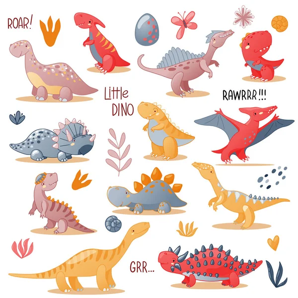 Şirin karikatür dinozor.. — Stok Vektör