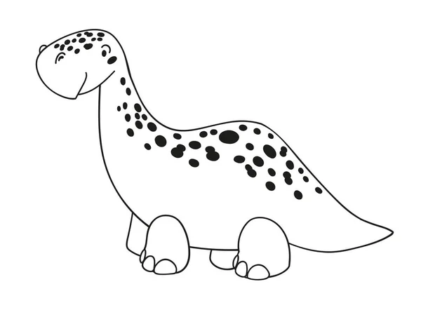 Lindo personaje de dinosaurio de dibujos animados para niños — Archivo Imágenes Vectoriales