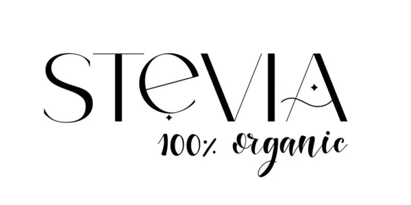 Ετικέτα βιολογικών τροφίμων Stevia. — Διανυσματικό Αρχείο