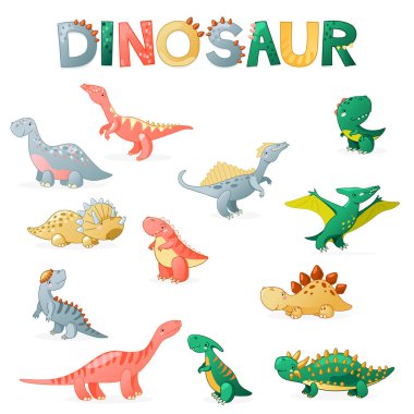 Şirin karikatür dinozor..