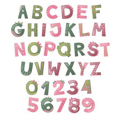 Çizgi film şirin dinozor alfabesi.