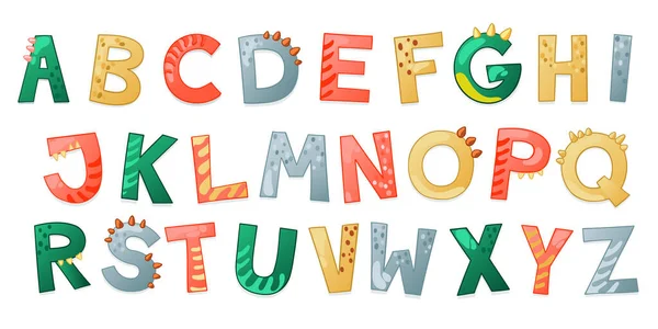 Cartoon schattig Dinosaurus alfabet. — Stockvector