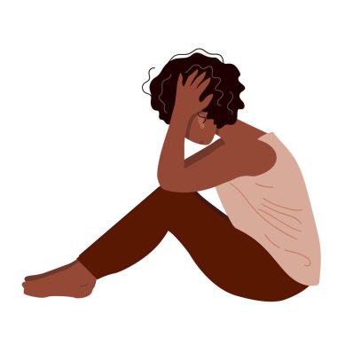 Depresyondaki genç mutsuz kız 