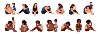 Oturan mutsuz kızlar takımı..