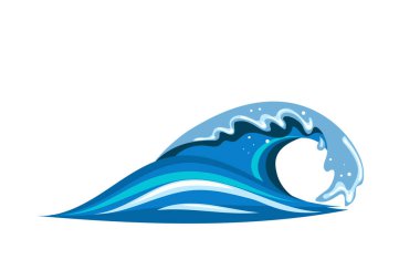 Çizgi film tarzında Tsumani dalgası.