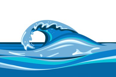 Çizgi film tarzında Tsumani dalgası.