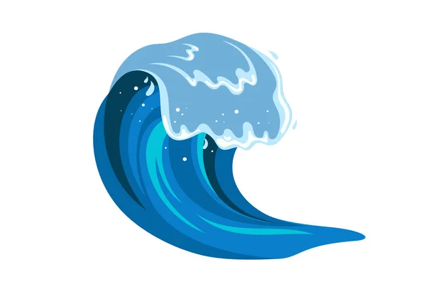 Tsumani wave in flat cartoon style. — Stock Vector