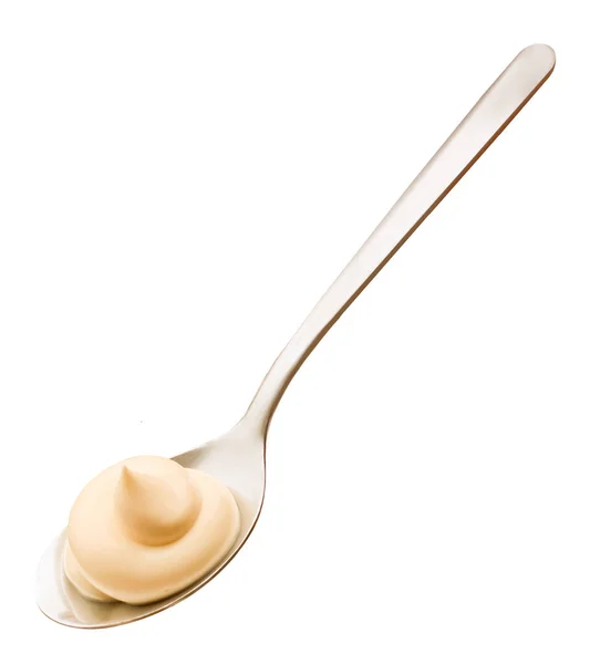 Mayonnaise im Löffel. — Stockfoto