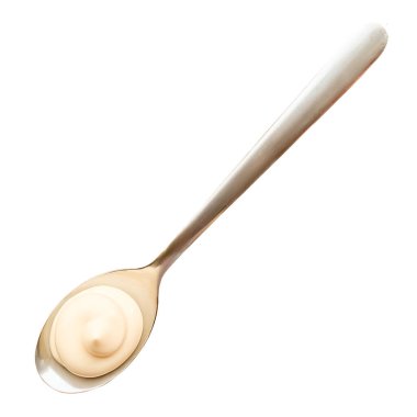 Kaşığa mayonez damlası.