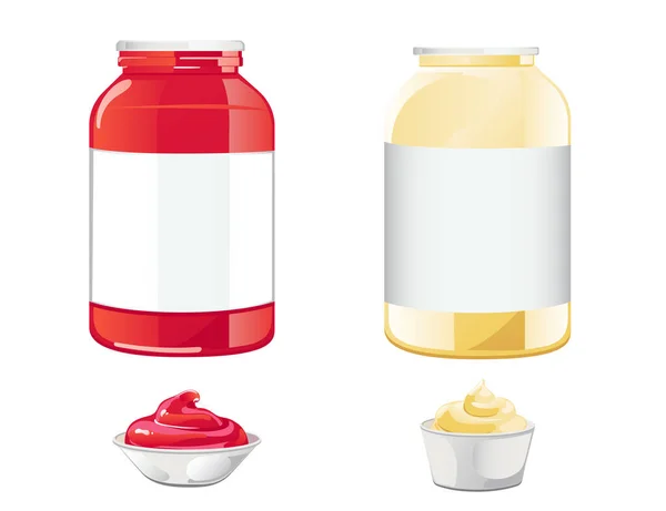 Ketchup und Mayonnaise Set. — Stockvektor