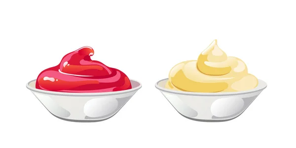 Ketchup en mayonaise ingesteld. — Stockvector