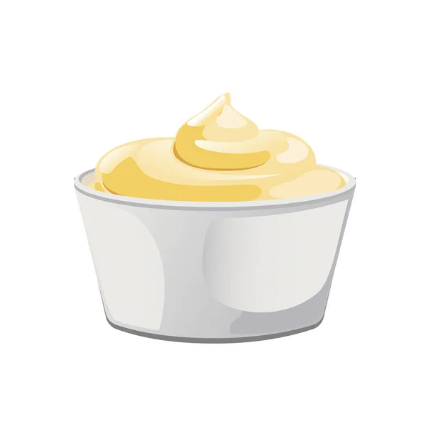 碗里的蛋黄酱 — 图库矢量图片