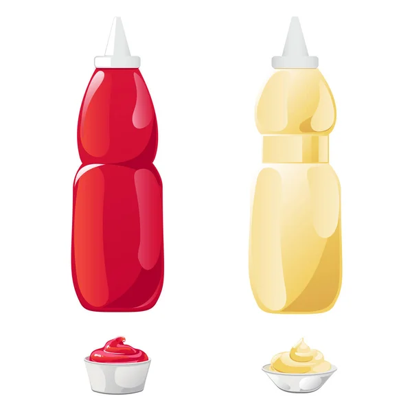 Ketchup und Mayonnaise Set. — Stockvektor