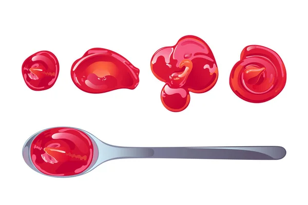 Ketchup tomate à la cuillère. — Image vectorielle