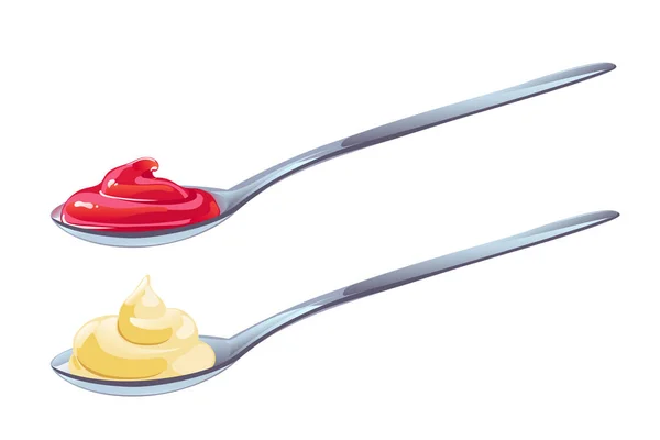 Ensemble ketchup et mayonnaise. — Image vectorielle