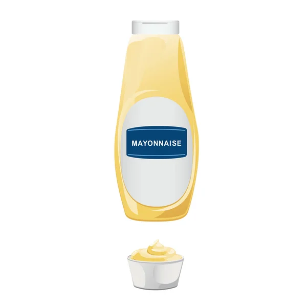 Mayonnaise en bouteille en verre. — Image vectorielle