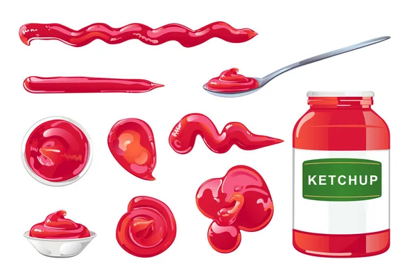 Set ketchup tomate. — Image vectorielle