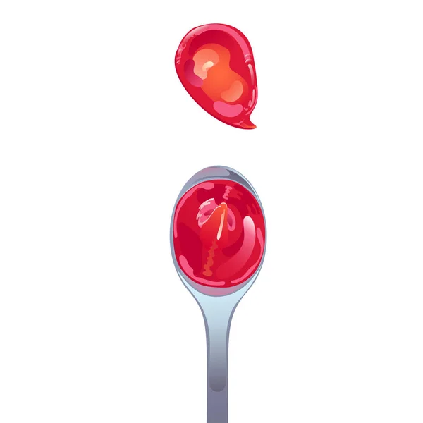 Ketchup tomate à la cuillère. — Image vectorielle