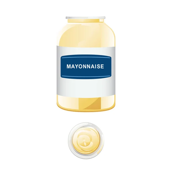 Mayonnaise in Glasflasche. — Stockvektor