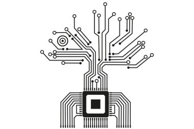 Devre tahtası elektronik ağaç biçimi.