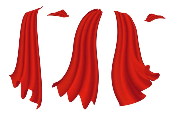 Mantelle rosse impostate su sfondo bianco. — Vettoriale Stock