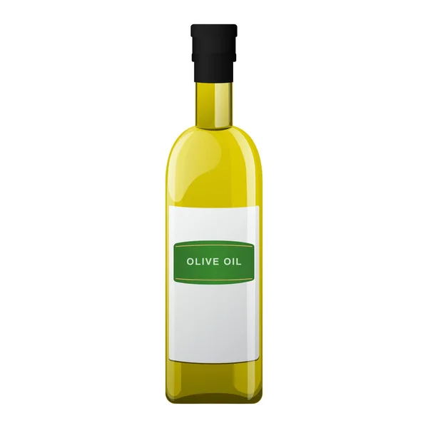 Frasco de vidrio de aceite de oliva — Vector de stock