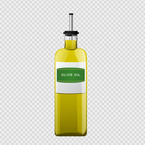 Glasflasche mit Olivenöl — Stockvektor