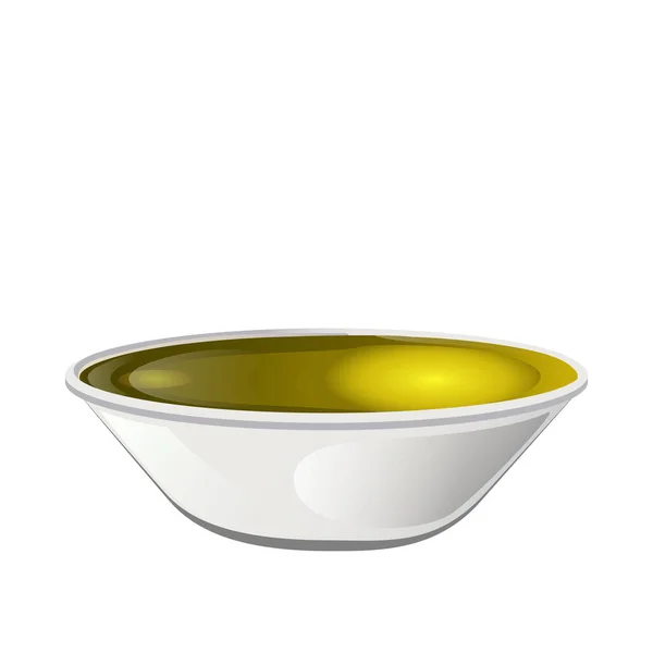 Olio di oliva giallo in ciotola — Vettoriale Stock