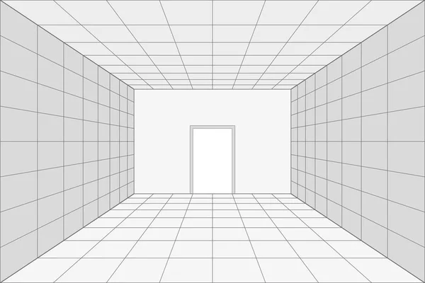 Grid perspective white room background — Stock Vector