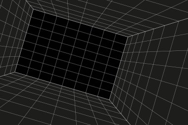 Izgara perspektifi siyah oda.